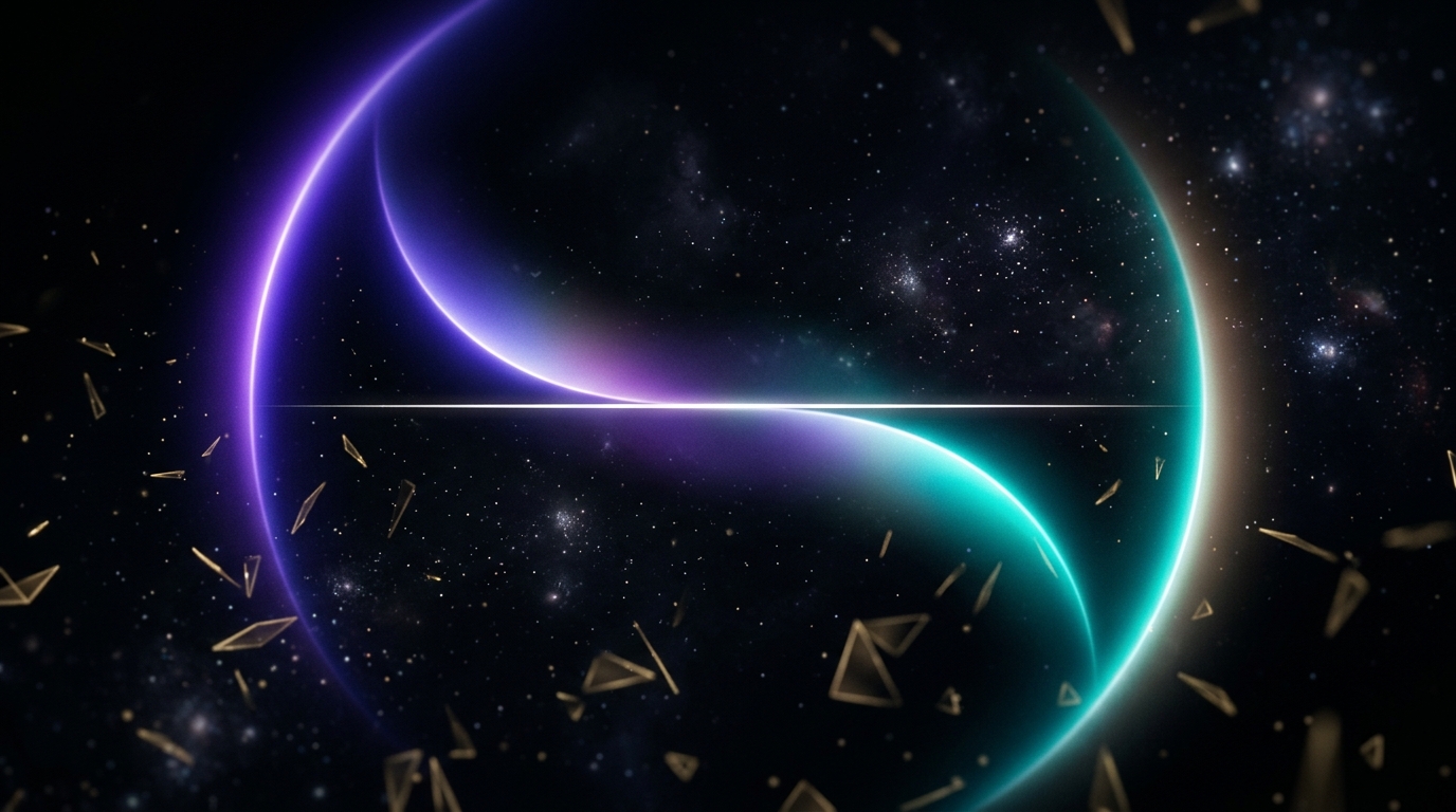 Arte abstrata representando a cúspide entre dois signos no mapa astral